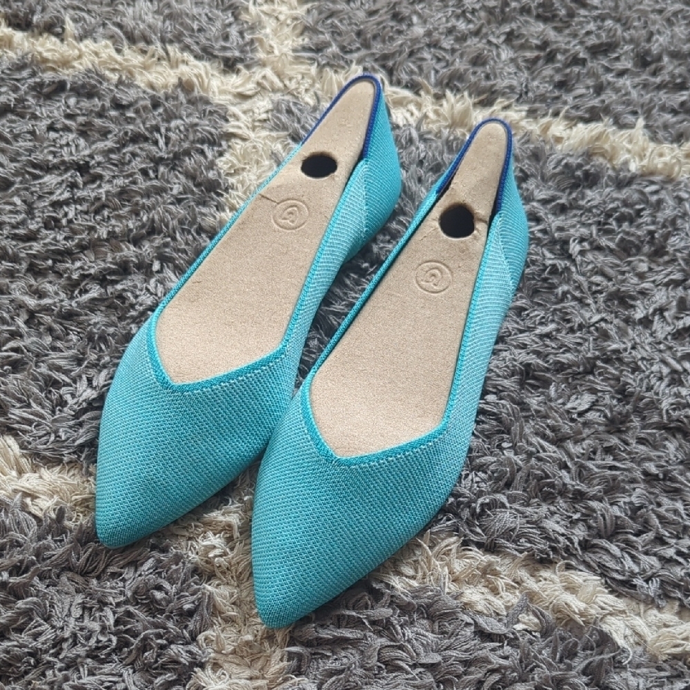 Rothy's Island Blue Pointed Toe Flat Size Women's 10